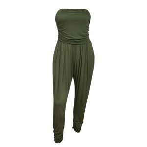 papaya strapless scrunch romper